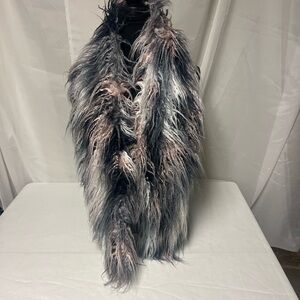 Faux Fur Multicolor Scarf New Never Worn